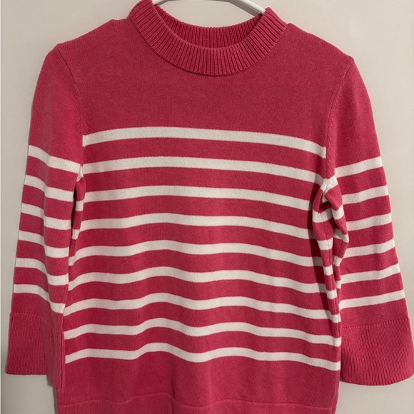 Kinross Sweaters - KINROSS NWOT Striped Pink and White Sweater Size Small New